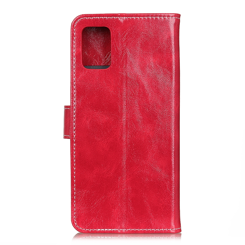עבור Xiaomi Redmi Note 9 4G כיסוי ארנק / ספר עשוי מעור בצבע אדום עם חריצים לכרטיסי אשראי
