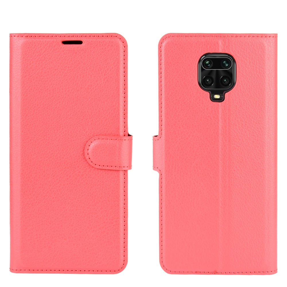עבור Xiaomi Redmi Note 9 Pro כיסוי ארנק / ספר עשוי מעור בצבע אדום עם חריצים לכרטיסי אשראי