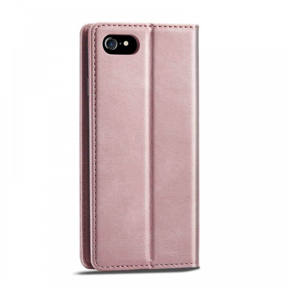 עבור Apple iPhone 7 Plus כיסוי ארנק / ספר עשוי מעור בצבע זהב ורד עם חריצים לכרטיסי אשראי