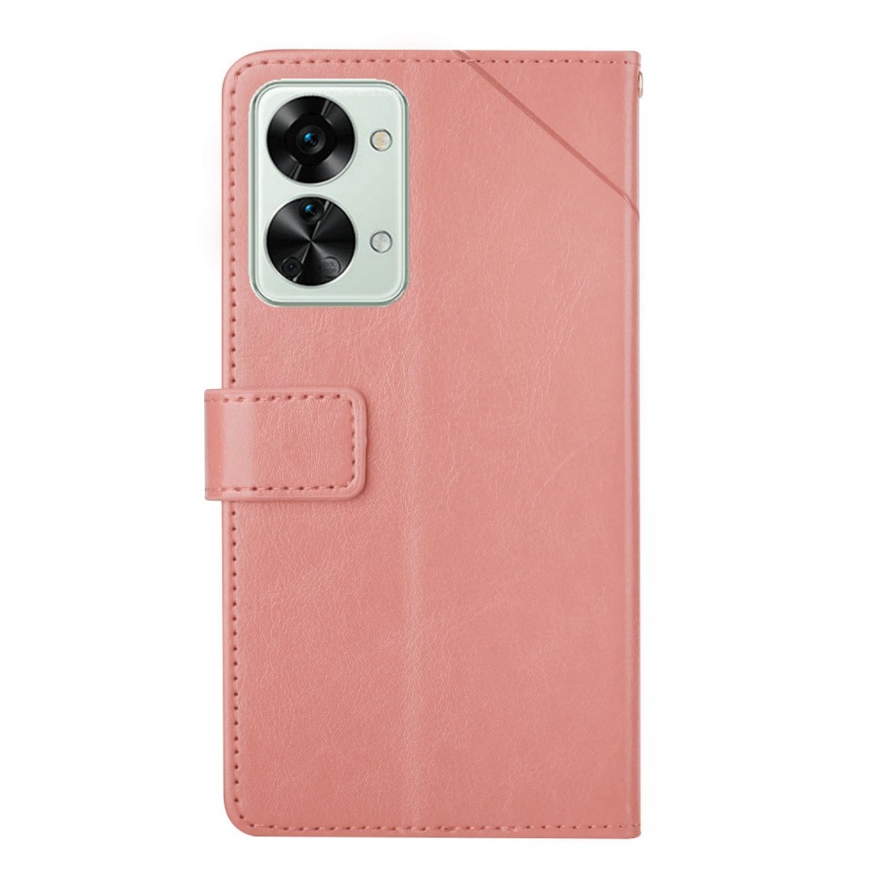 עבור OnePlus Nord 2T כיסוי ארנק / ספר עשוי מעור בצבע זהב ורד עם חריצים לכרטיסי אשראי