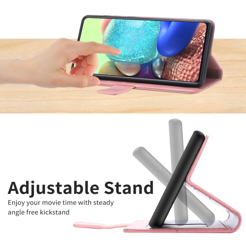עבור OnePlus Nord 2T כיסוי ארנק / ספר עשוי מעור בצבע זהב ורד עם חריצים לכרטיסי אשראי