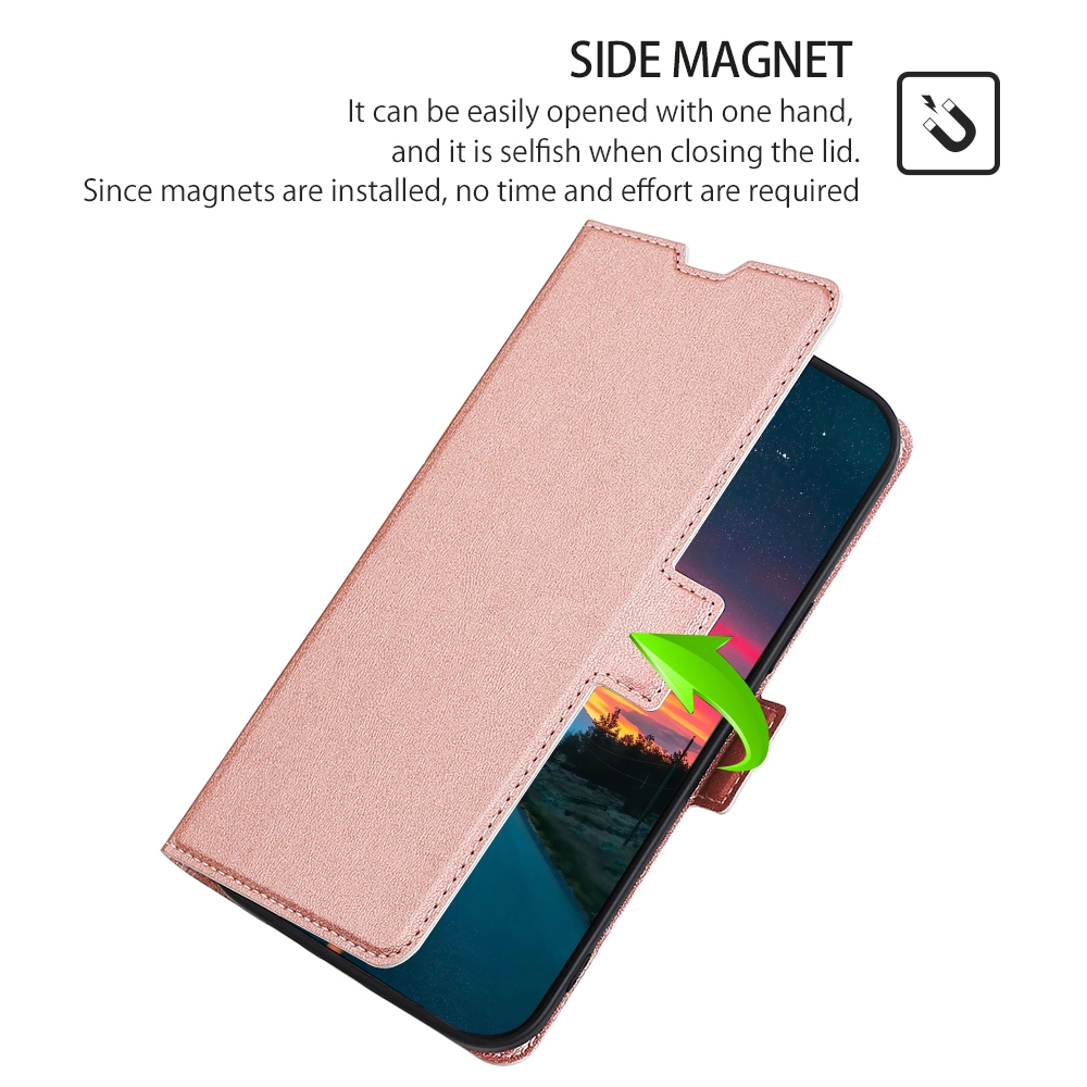 עבור Xiaomi 13 כיסוי ארנק / ספר עשוי מעור בצבע זהב ורד עם חריצים לכרטיסי אשראי
