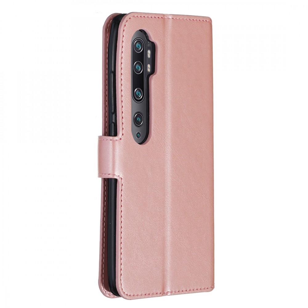 עבור Xiaomi Mi CC9 Pro כיסוי ארנק / ספר עשוי מעור בצבע זהב ורד עם חריצים לכרטיסי אשראי