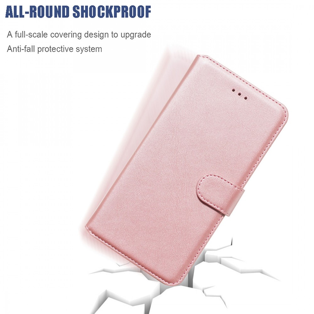 עבור Xiaomi Mi CC9 Pro כיסוי ארנק / ספר עשוי מעור בצבע זהב ורד עם חריצים לכרטיסי אשראי