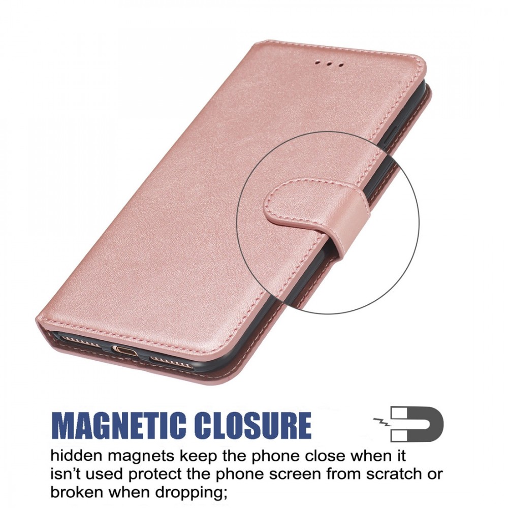 עבור Xiaomi Mi Note 10 כיסוי ארנק / ספר עשוי מעור בצבע זהב ורד עם חריצים לכרטיסי אשראי