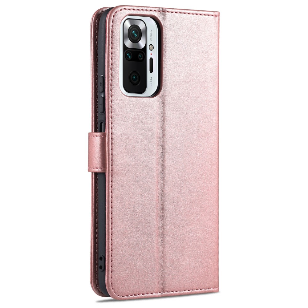 עבור Xiaomi Redmi Note 10 Pro Max כיסוי ארנק / ספר עשוי מעור בצבע זהב ורד עם חריצים לכרטיסי אשראי
