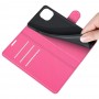 עבור Apple iPhone 13 כיסוי ארנק / ספר עשוי מעור בצבע אדום ורד עם חריצים לכרטיסי אשראי