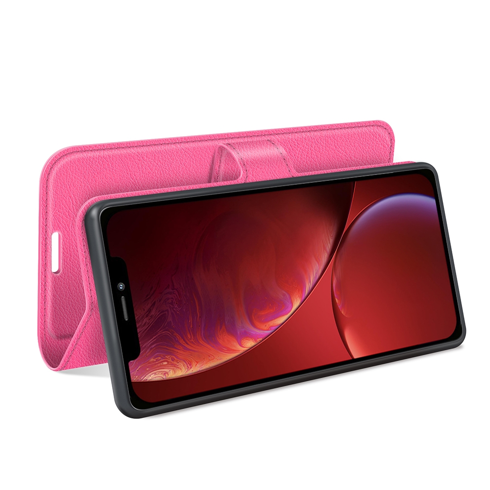 עבור Apple iPhone 13 mini כיסוי ארנק / ספר עשוי מעור בצבע אדום ורד עם חריצים לכרטיסי אשראי