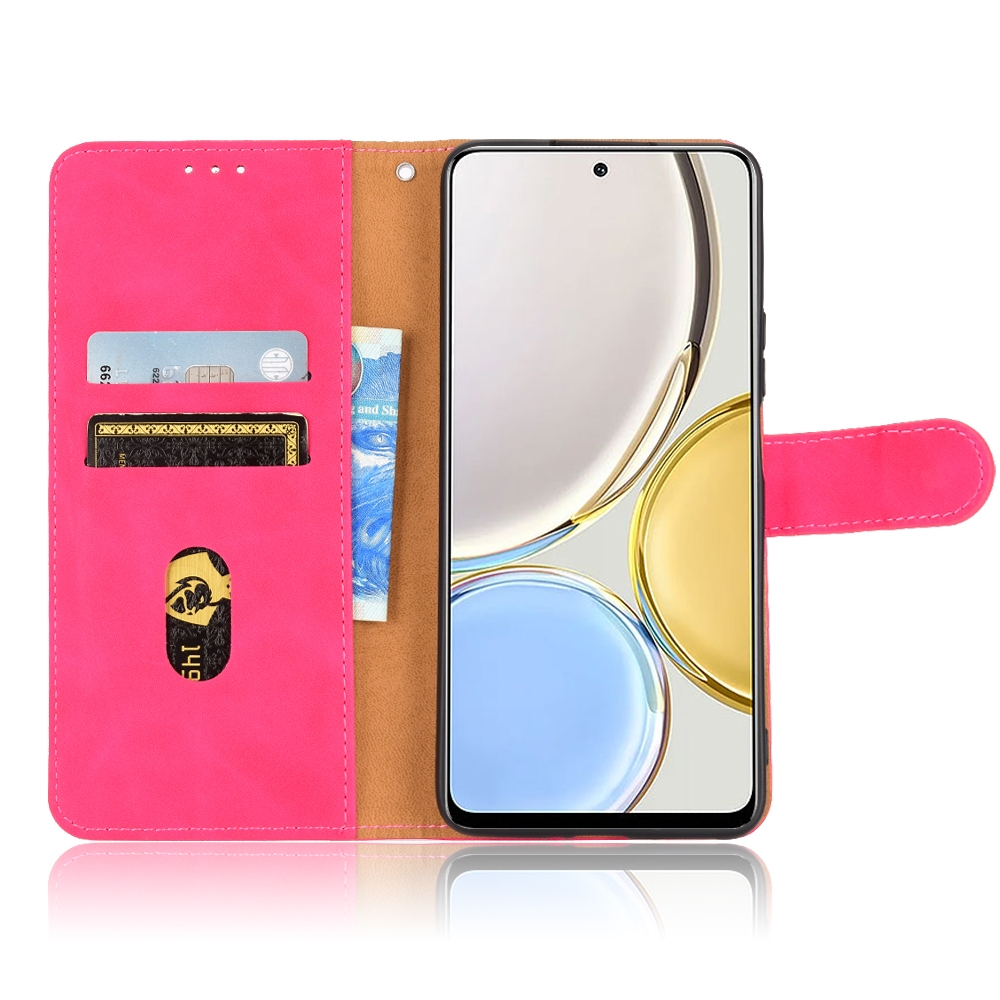 עבור Honor Magic4 Lite כיסוי ארנק / ספר עשוי מעור בצבע אדום ורד עם חריצים לכרטיסי אשראי