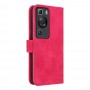 עבור Huawei P60 Pro כיסוי ארנק / ספר עשוי מעור בצבע אדום ורד עם חריצים לכרטיסי אשראי
