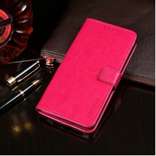 עבור LG G7 ThinQ כיסוי ארנק / ספר עשוי מעור בצבע אדום ורד עם חריצים לכרטיסי אשראי