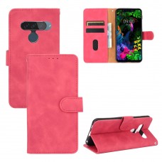 עבור LG G8S ThinQ כיסוי ארנק / ספר עשוי מעור בצבע אדום ורד עם חריצים לכרטיסי אשראי