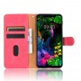 עבור LG G8S ThinQ כיסוי ארנק / ספר עשוי מעור בצבע אדום ורד עם חריצים לכרטיסי אשראי
