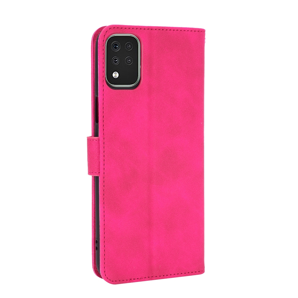 עבור LG K42 כיסוי ארנק / ספר עשוי מעור בצבע אדום ורד עם חריצים לכרטיסי אשראי