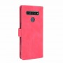 עבור LG K61 כיסוי ארנק / ספר עשוי מעור בצבע אדום ורד עם חריצים לכרטיסי אשראי