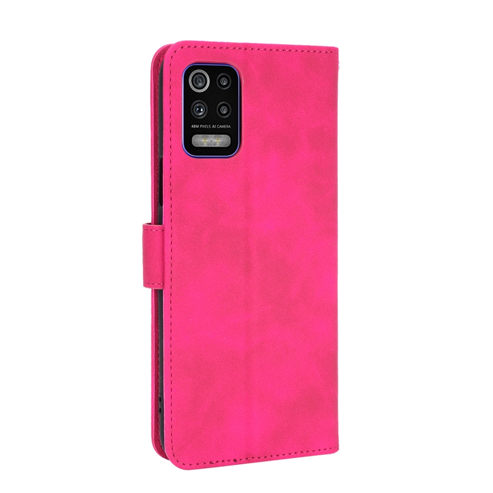 עבור LG K62 כיסוי ארנק / ספר עשוי מעור בצבע אדום ורד עם חריצים לכרטיסי אשראי
