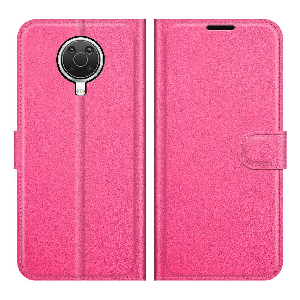 עבור Nokia G20 כיסוי ארנק / ספר עשוי מעור בצבע אדום ורד עם חריצים לכרטיסי אשראי