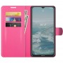 עבור Nokia G20 כיסוי ארנק / ספר עשוי מעור בצבע אדום ורד עם חריצים לכרטיסי אשראי