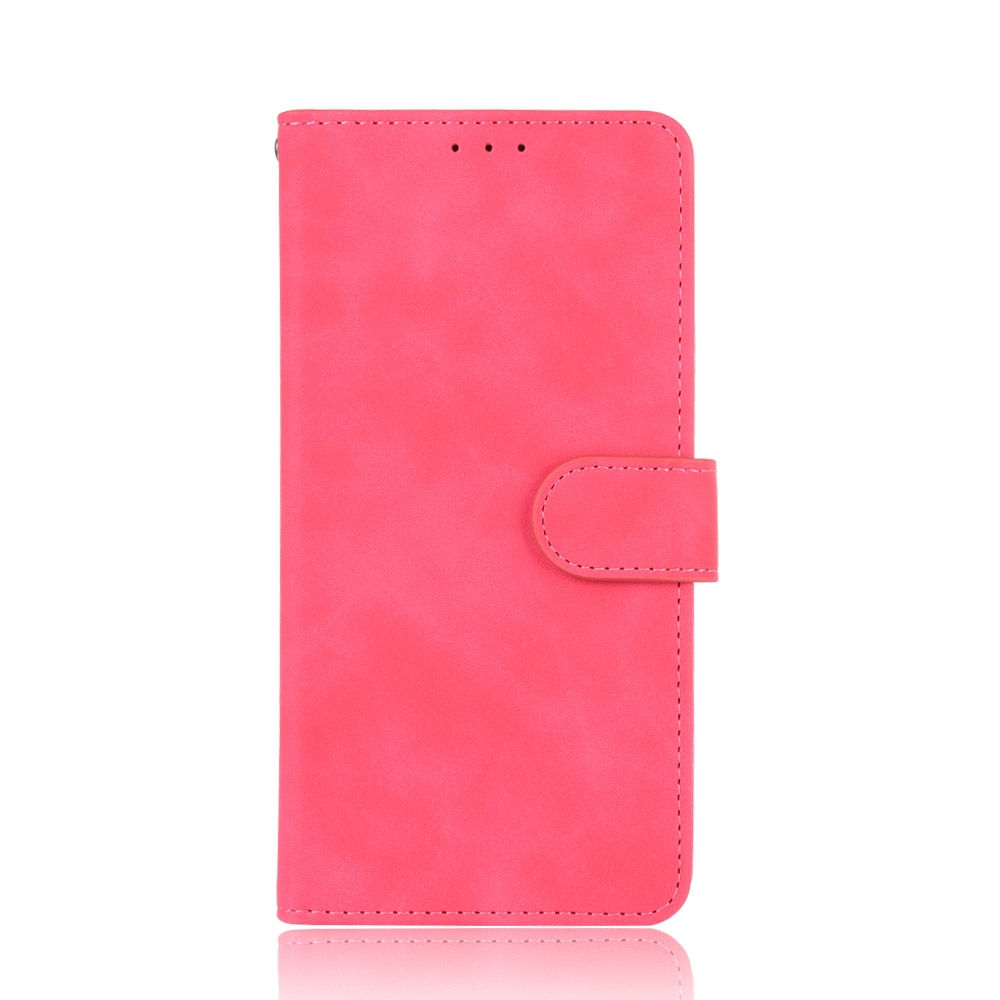 עבור OnePlus 6T כיסוי ארנק / ספר עשוי מעור בצבע אדום ורד עם חריצים לכרטיסי אשראי