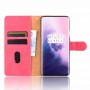 עבור OnePlus 7 Pro כיסוי ארנק / ספר עשוי מעור בצבע אדום ורד עם חריצים לכרטיסי אשראי