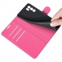 עבור Oppo Reno6 5G כיסוי ארנק / ספר עשוי מעור בצבע אדום ורד עם חריצים לכרטיסי אשראי