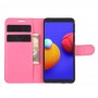 עבור Samsung Galaxy A01 Core כיסוי ארנק / ספר עשוי מעור בצבע אדום ורד עם חריצים לכרטיסי אשראי