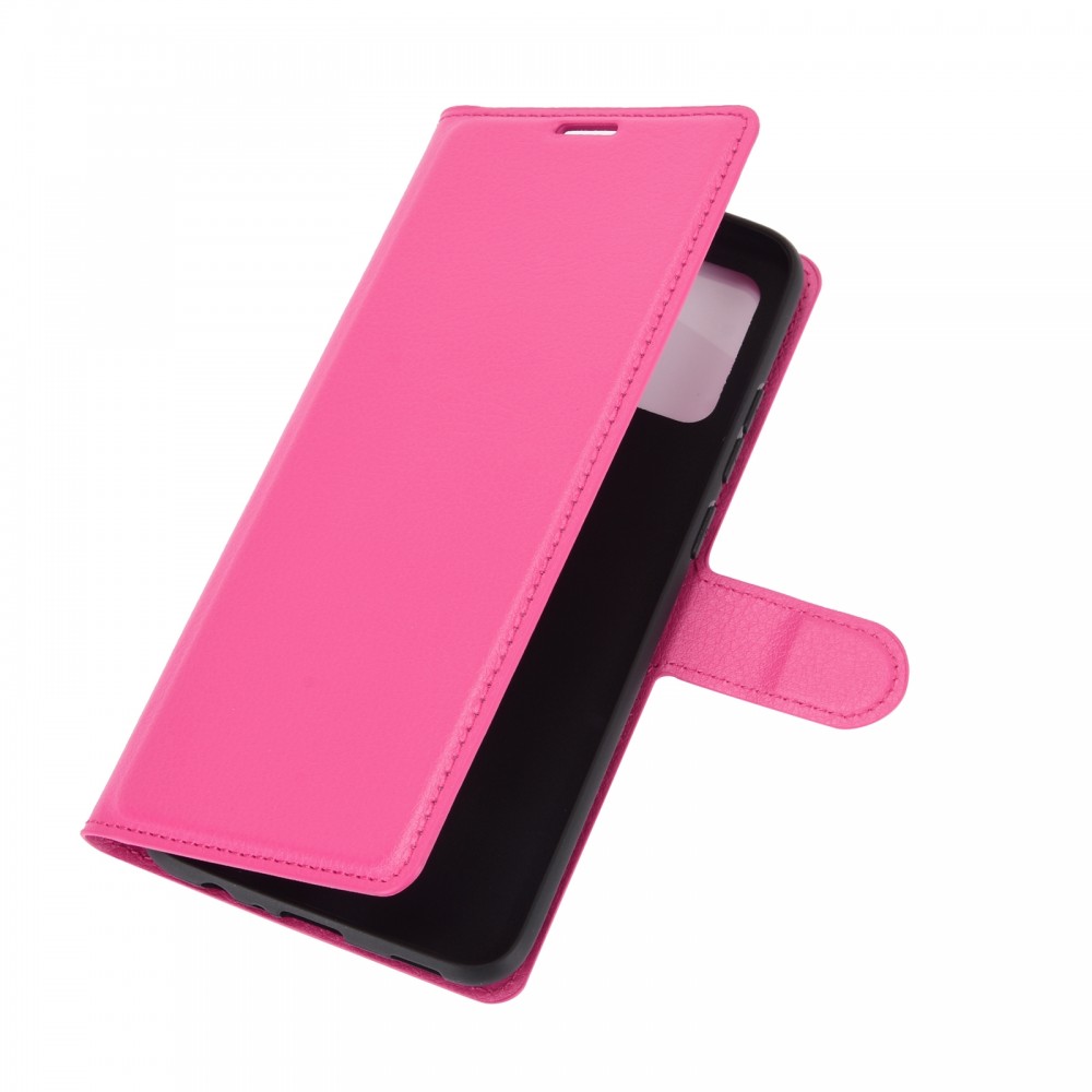 עבור Samsung Galaxy A02s כיסוי ארנק / ספר עשוי מעור בצבע אדום ורד עם חריצים לכרטיסי אשראי