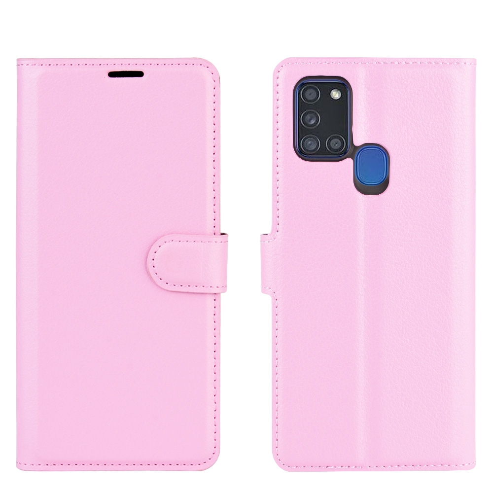 עבור Samsung Galaxy A21s כיסוי ארנק / ספר עשוי מעור בצבע אדום ורד עם חריצים לכרטיסי אשראי