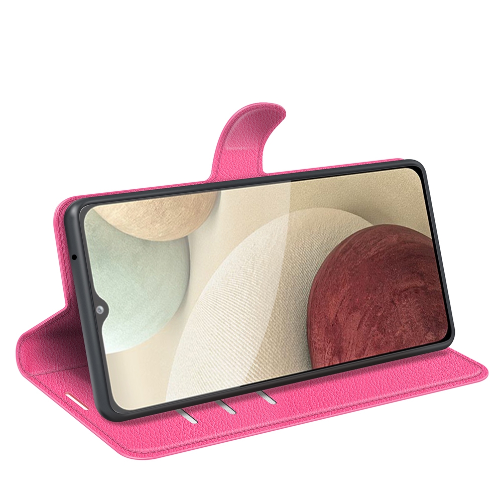 עבור Samsung Galaxy A22 כיסוי ארנק / ספר עשוי מעור בצבע אדום ורד עם חריצים לכרטיסי אשראי