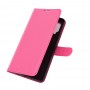 עבור Samsung Galaxy A42 5G כיסוי ארנק / ספר עשוי מעור בצבע אדום ורד עם חריצים לכרטיסי אשראי
