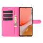 עבור Samsung Galaxy A72 כיסוי ארנק / ספר עשוי מעור בצבע אדום ורד עם חריצים לכרטיסי אשראי