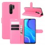 עבור Xiaomi Redmi 9 כיסוי ארנק / ספר עשוי מעור בצבע אדום ורד עם חריצים לכרטיסי אשראי