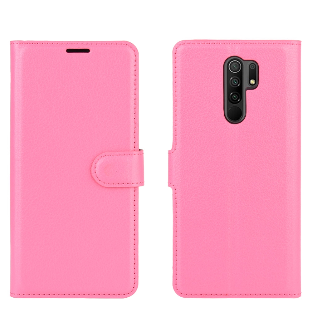 עבור Xiaomi Redmi 9 כיסוי ארנק / ספר עשוי מעור בצבע אדום ורד עם חריצים לכרטיסי אשראי