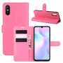 עבור Xiaomi Redmi 9A כיסוי ארנק / ספר עשוי מעור בצבע אדום ורד עם חריצים לכרטיסי אשראי