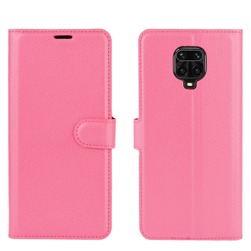 עבור Xiaomi Redmi Note 9 Pro כיסוי ארנק / ספר עשוי מעור בצבע אדום ורד עם חריצים לכרטיסי אשראי