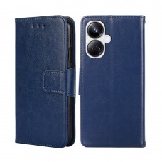עבור Realme 10 Pro+ כיסוי ארנק / ספר עשוי מעור בצבע כחול מלכותי עם חריצים לכרטיסי אשראי