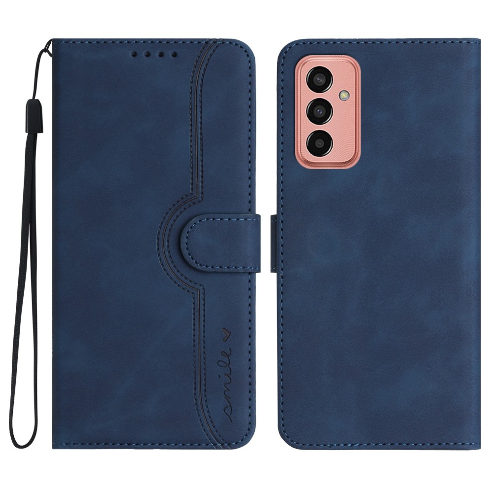 עבור Samsung Galaxy M13 (India) כיסוי ארנק / ספר עשוי מעור בצבע כחול מלכותי עם חריצים לכרטיסי אשראי