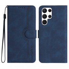 עבור Samsung Galaxy S23 Ultra כיסוי ארנק / ספר עשוי מעור בצבע כחול מלכותי עם חריצים לכרטיסי אשראי