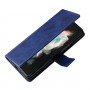 עבור Samsung Galaxy Z Fold4 כיסוי ארנק / ספר עשוי מעור בצבע כחול מלכותי עם חריצים לכרטיסי אשראי