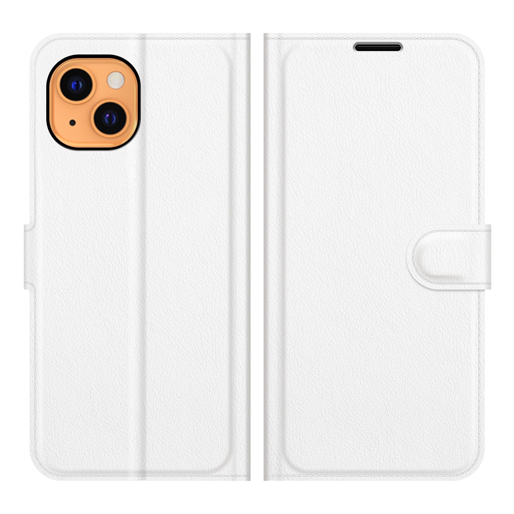 עבור Apple iPhone 13 כיסוי ארנק / ספר עשוי מעור בצבע לבן עם חריצים לכרטיסי אשראי