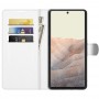 עבור Google Pixel 6 כיסוי ארנק / ספר עשוי מעור בצבע לבן עם חריצים לכרטיסי אשראי