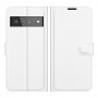 עבור Google Pixel 6 Pro כיסוי ארנק / ספר עשוי מעור בצבע לבן עם חריצים לכרטיסי אשראי