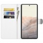 עבור Google Pixel 6 Pro כיסוי ארנק / ספר עשוי מעור בצבע לבן עם חריצים לכרטיסי אשראי