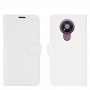 עבור Nokia 3.4 כיסוי ארנק / ספר עשוי מעור בצבע לבן עם חריצים לכרטיסי אשראי