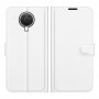 עבור Nokia G10 כיסוי ארנק / ספר עשוי מעור בצבע לבן עם חריצים לכרטיסי אשראי