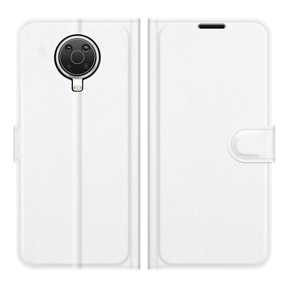 עבור Nokia G20 כיסוי ארנק / ספר עשוי מעור בצבע לבן עם חריצים לכרטיסי אשראי