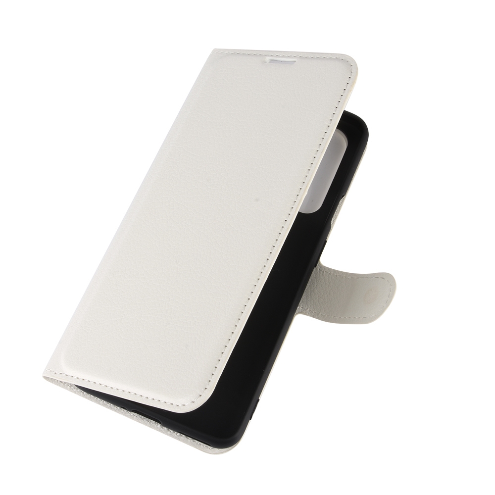 עבור OnePlus Nord כיסוי ארנק / ספר עשוי מעור בצבע לבן עם חריצים לכרטיסי אשראי