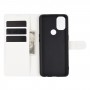 עבור OnePlus Nord N10 5G כיסוי ארנק / ספר עשוי מעור בצבע לבן עם חריצים לכרטיסי אשראי