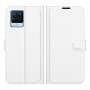 עבור Realme 8 כיסוי ארנק / ספר עשוי מעור בצבע לבן עם חריצים לכרטיסי אשראי