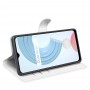 עבור Realme C21Y כיסוי ארנק / ספר עשוי מעור בצבע לבן עם חריצים לכרטיסי אשראי